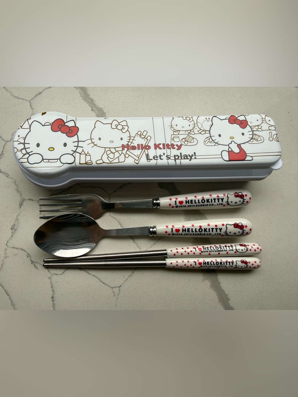 Hello Kitty White and Red Polka Dot Party Cutlery Set